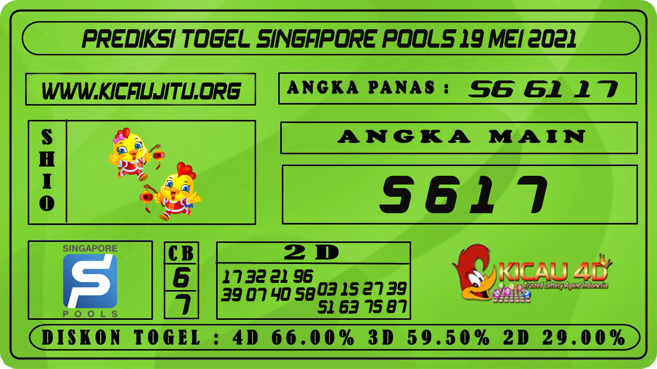 PREDIKSI TOGEL SINGAPORE POOLS 19 MEI 2021