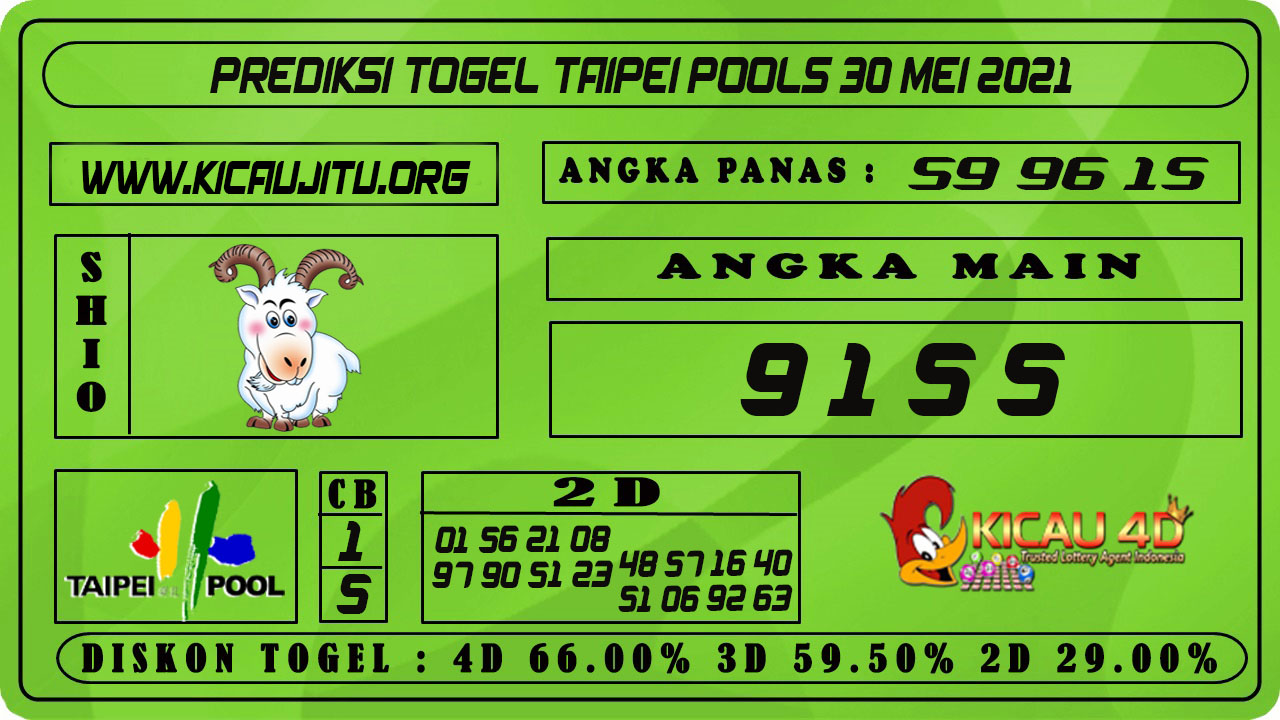 PREDIKSI TOGEL TAIPEI POOLS 30 MEI 2021