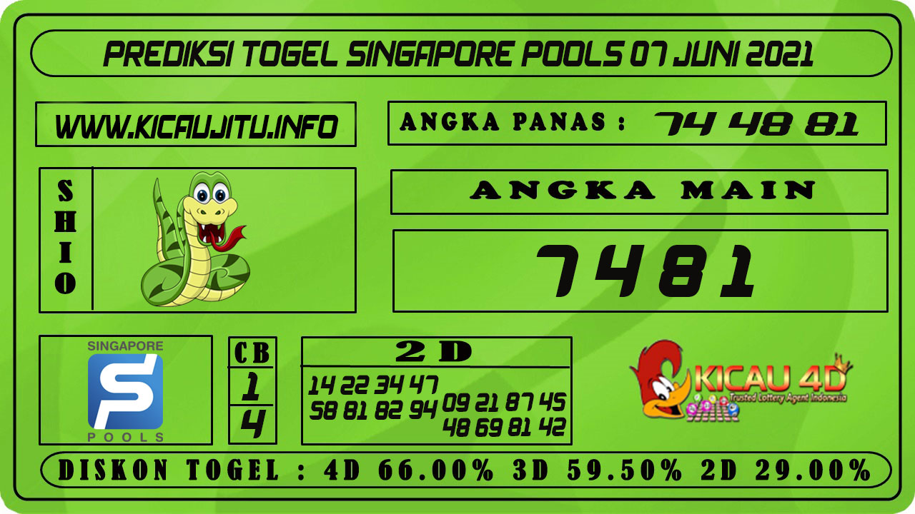 PREDIKSI TOGEL SINGAPORE POOLS 07 JUNI 2021