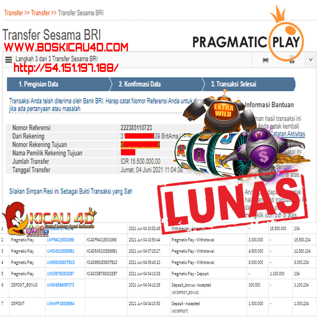 BUKTI JACKPOT KEMENANGAN MEMBER Rp 15.500.000 KICAU4D