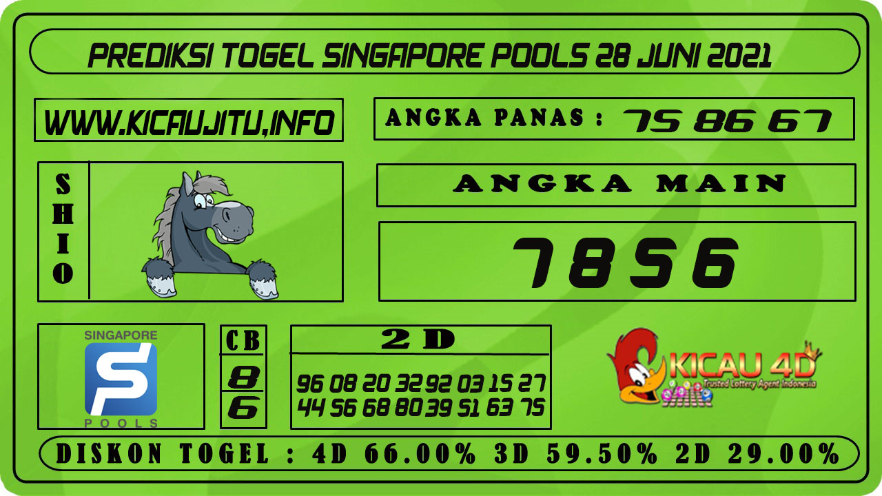 PREDIKSI TOGEL SINGAPORE POOLS 28 JUNI 2021