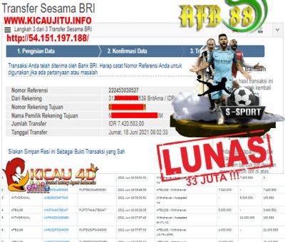 BUKTI JACKPOT KEMENANGAN MEMBER Rp 33.000.000 KICAU4D