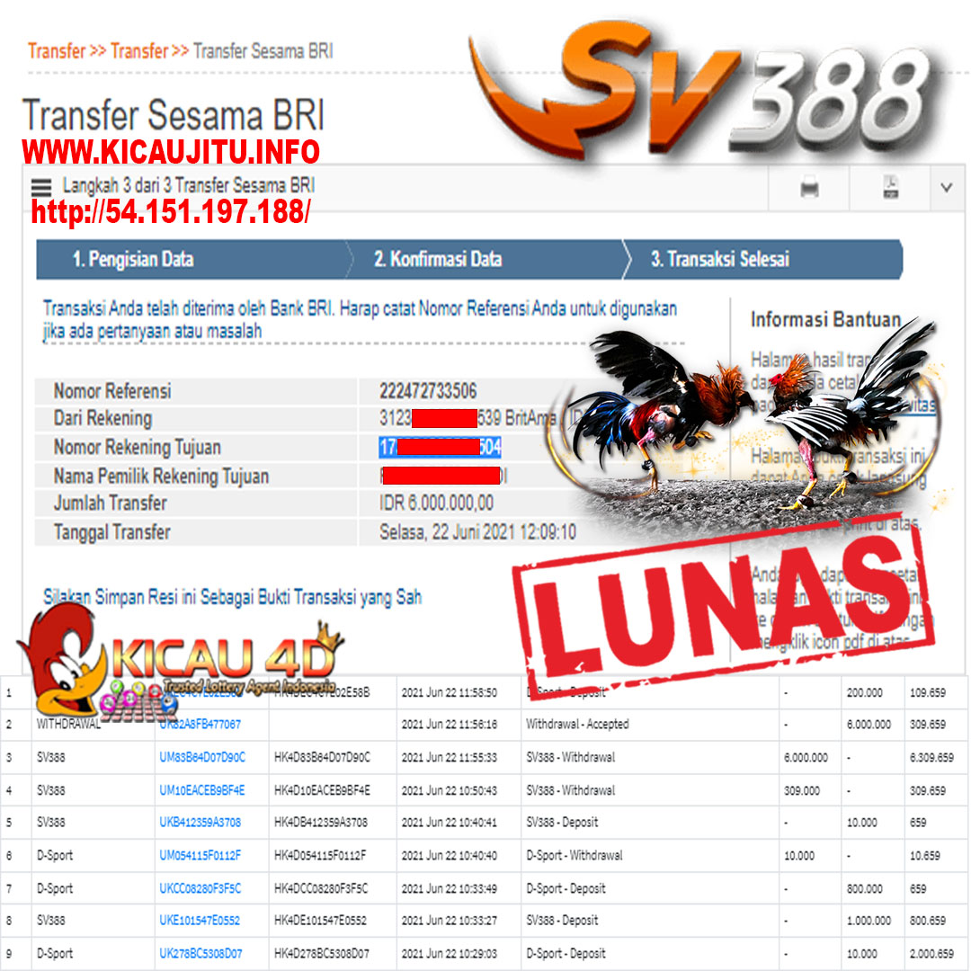 BUKTI JACKPOT KEMENANGAN MEMBER Rp 6.000.000 KICAU4D