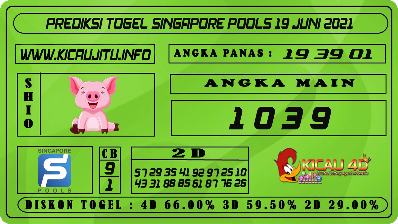 PREDIKSI TOGEL SINGAPORE POOLS 19 JUNI 2021