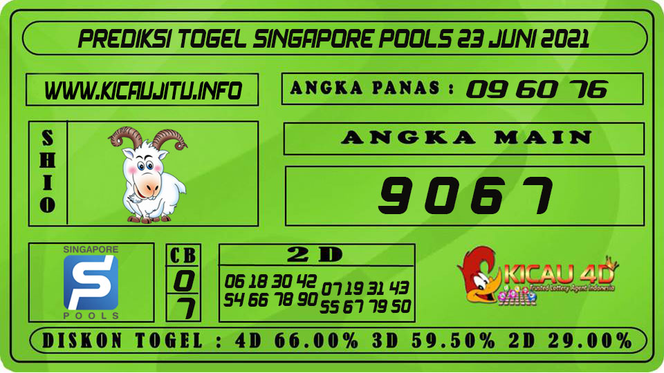 PREDIKSI TOGEL SINGAPORE POOLS 23 JUNI 2021