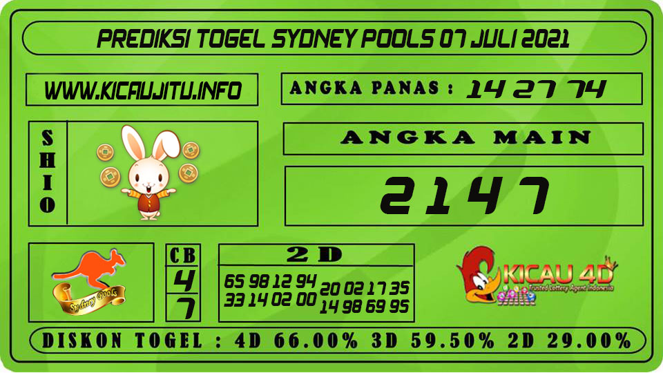 PREDIKSI TOGEL SYDNEY POOLS 07 JULI 2021