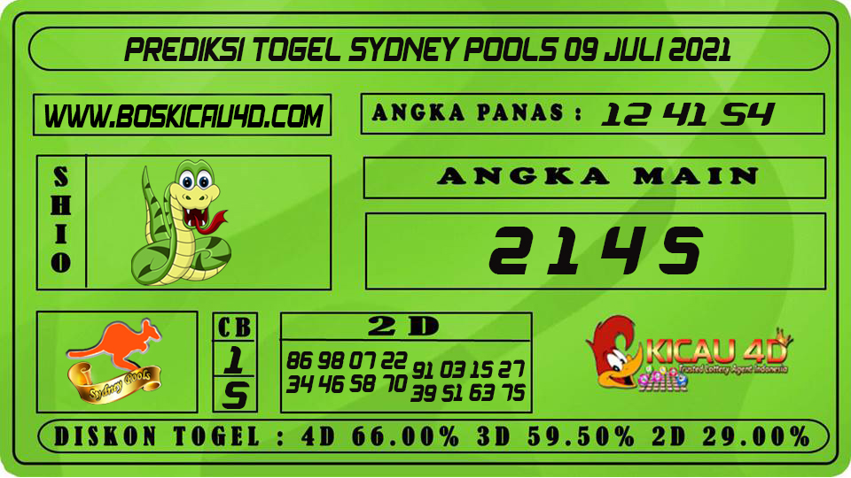 PREDIKSI TOGEL SYDNEY POOLS 09 JULI 2021