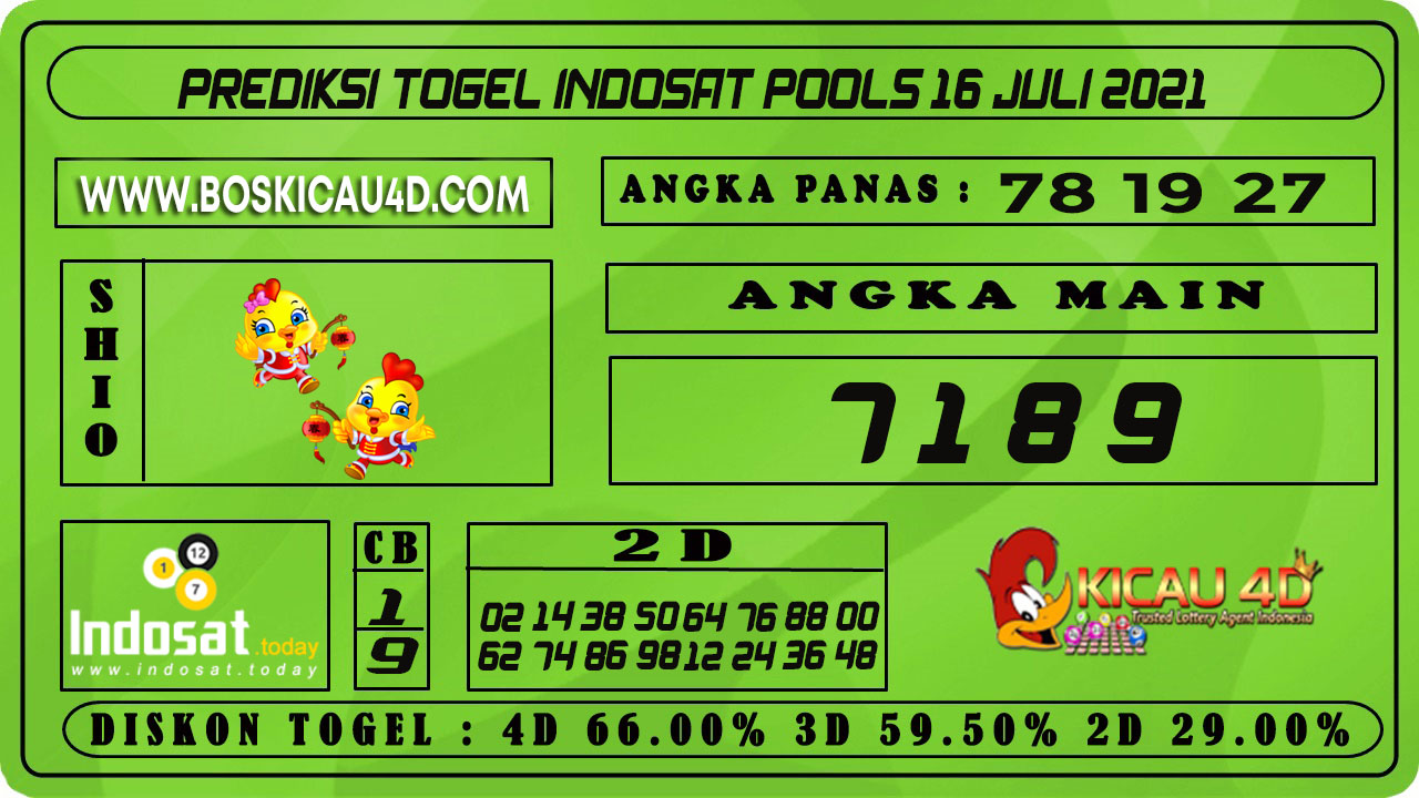 PREDIKSI TOGEL INDOSAT POOLS 16 JULI 2021