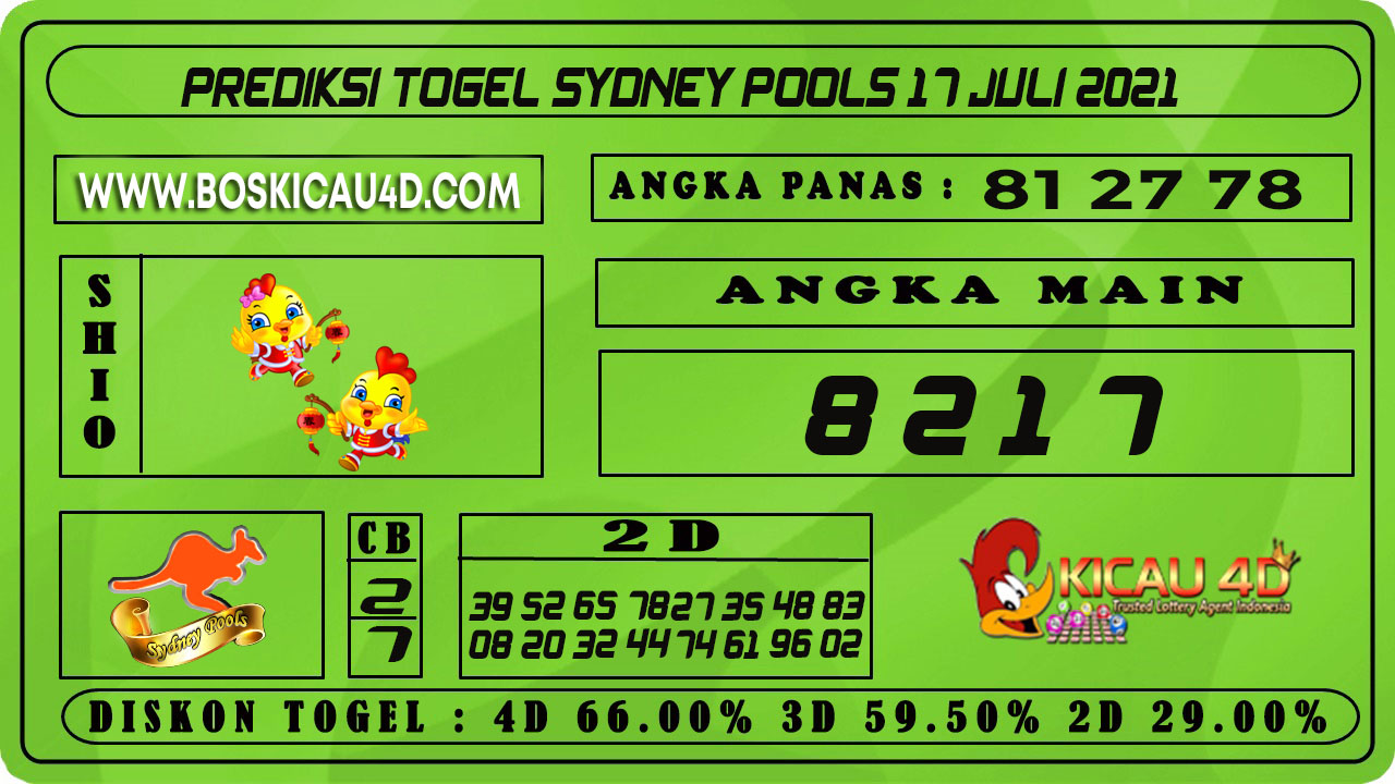 PREDIKSI TOGEL SYDNEY POOLS 17 JULI 2021