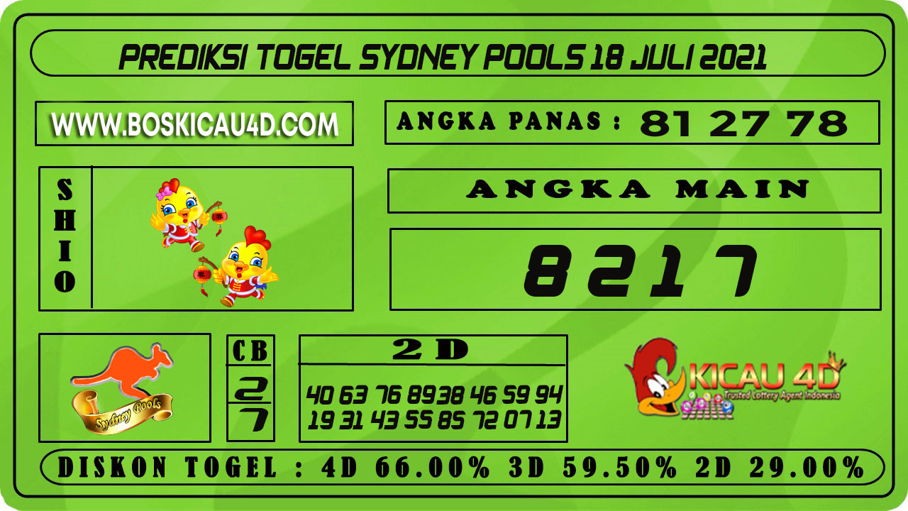 PREDIKSI TOGEL SYDNEY POOLS 18 JULI 2021