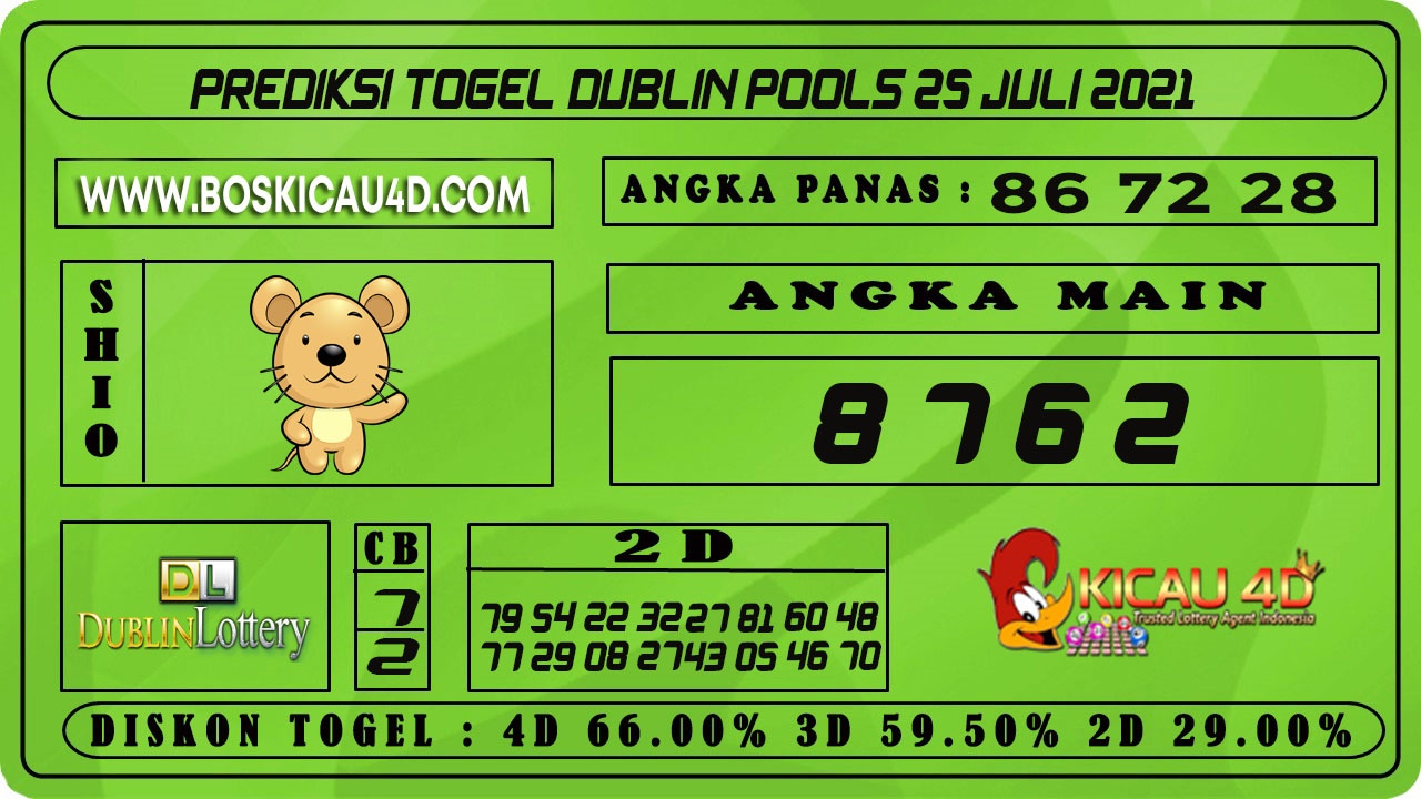 PREDIKSI TOGEL DUBLIN POOLS 25 JULI 2021