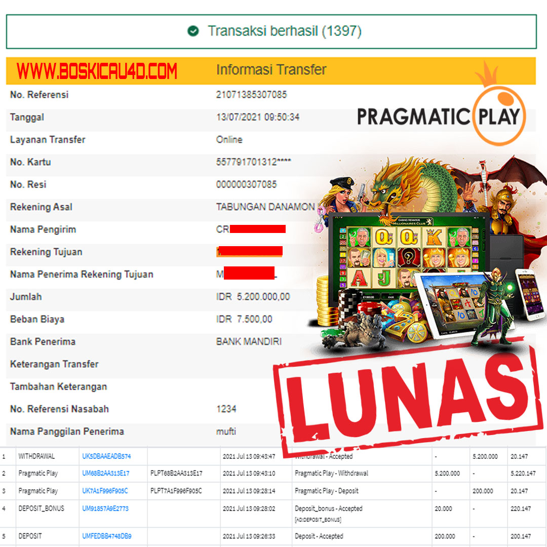 BUKTI JACKPOT KEMENANGAN MEMBER 5 JUTA KICAU4D