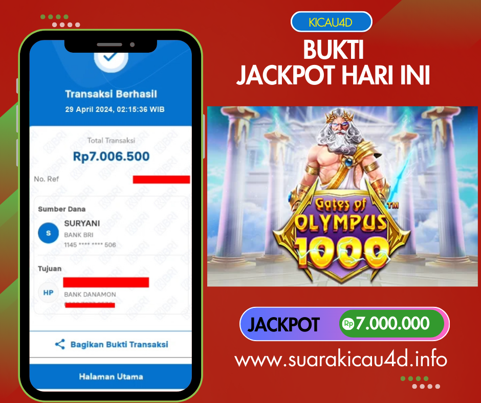 BUKTI JACKPOT KEMENANGAN 29APRIL