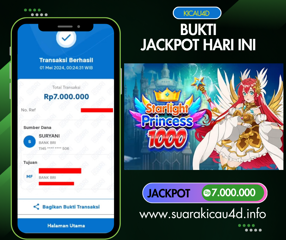 BUKTI JACKPOT KEMENANGAN 01MEI