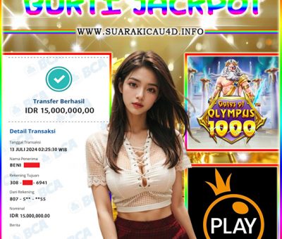 BUKTI JACKPOT KEMENANGAN 13JULY