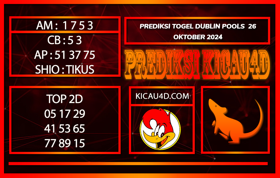 PREDIKSI TOGEL DUBLIN POOLS 26 OKTOBER 2024