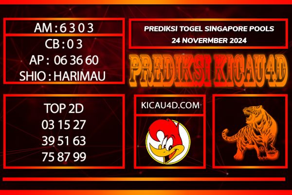 PREDIKSI TOGEL SINGAPORE POOLS 24 NOVEMBER 2024