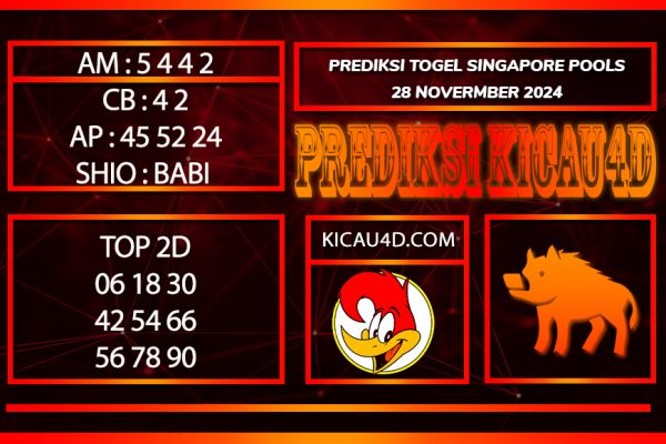 PREDIKSI TOGEL SINGAPORE POOLS 28 NOVEMBER 2024