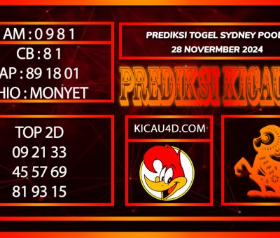 PREDIKSI TOGEL SYDNEY POOLS 28 NOVEMBER 2024