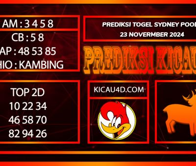 PREDIKSI TOGEL SYDNEY POOLS 23 NOVEMBER 2024